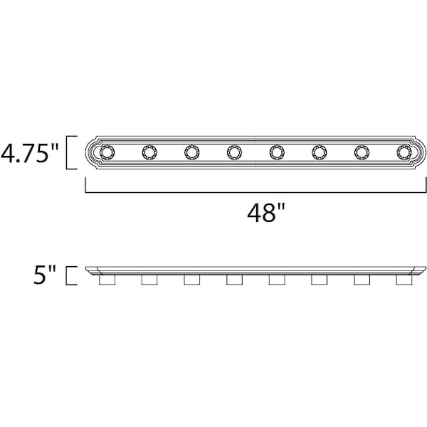 Essentials 8-Light 48 Wide Satin Nickel Vanity Light